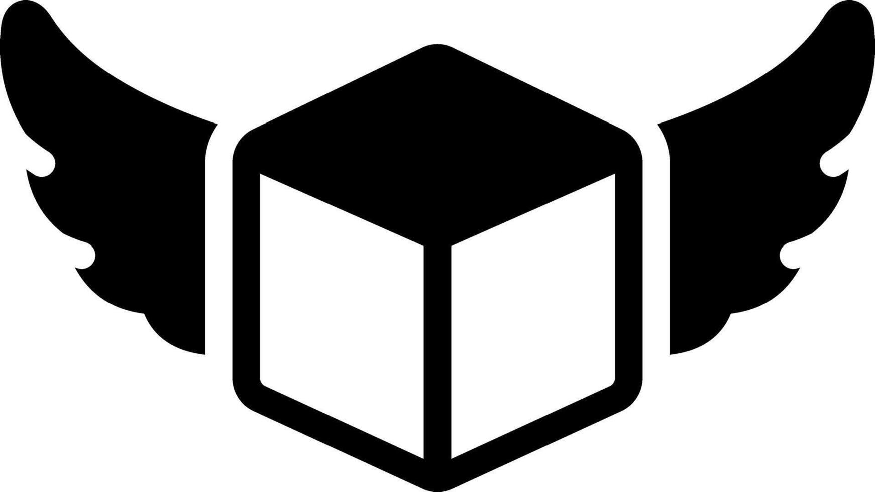 Solid black icon for box vector