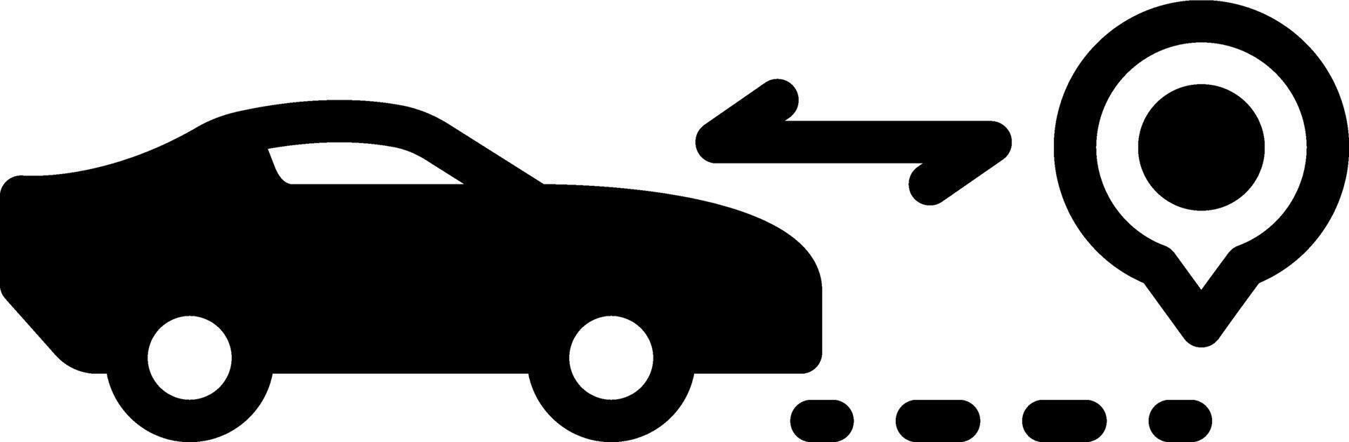 Solid black icon for distance vector