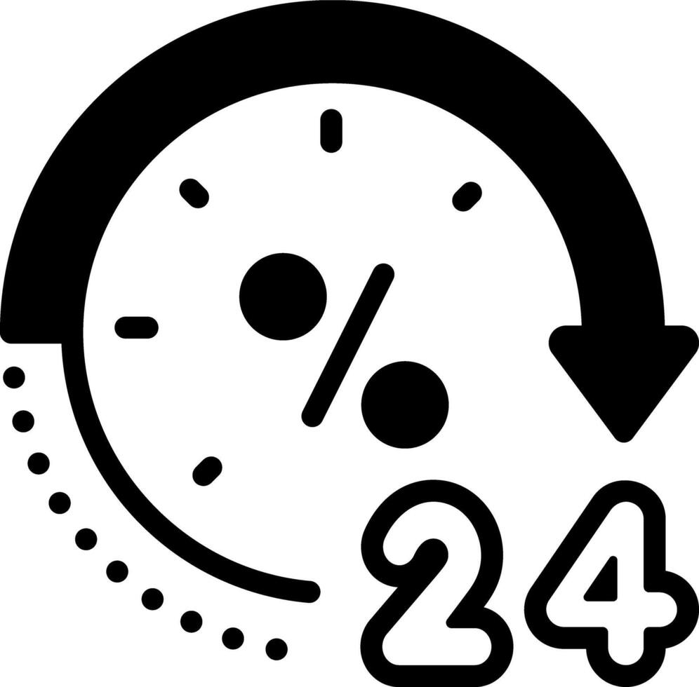 Solid black icon for sale 24 hours vector