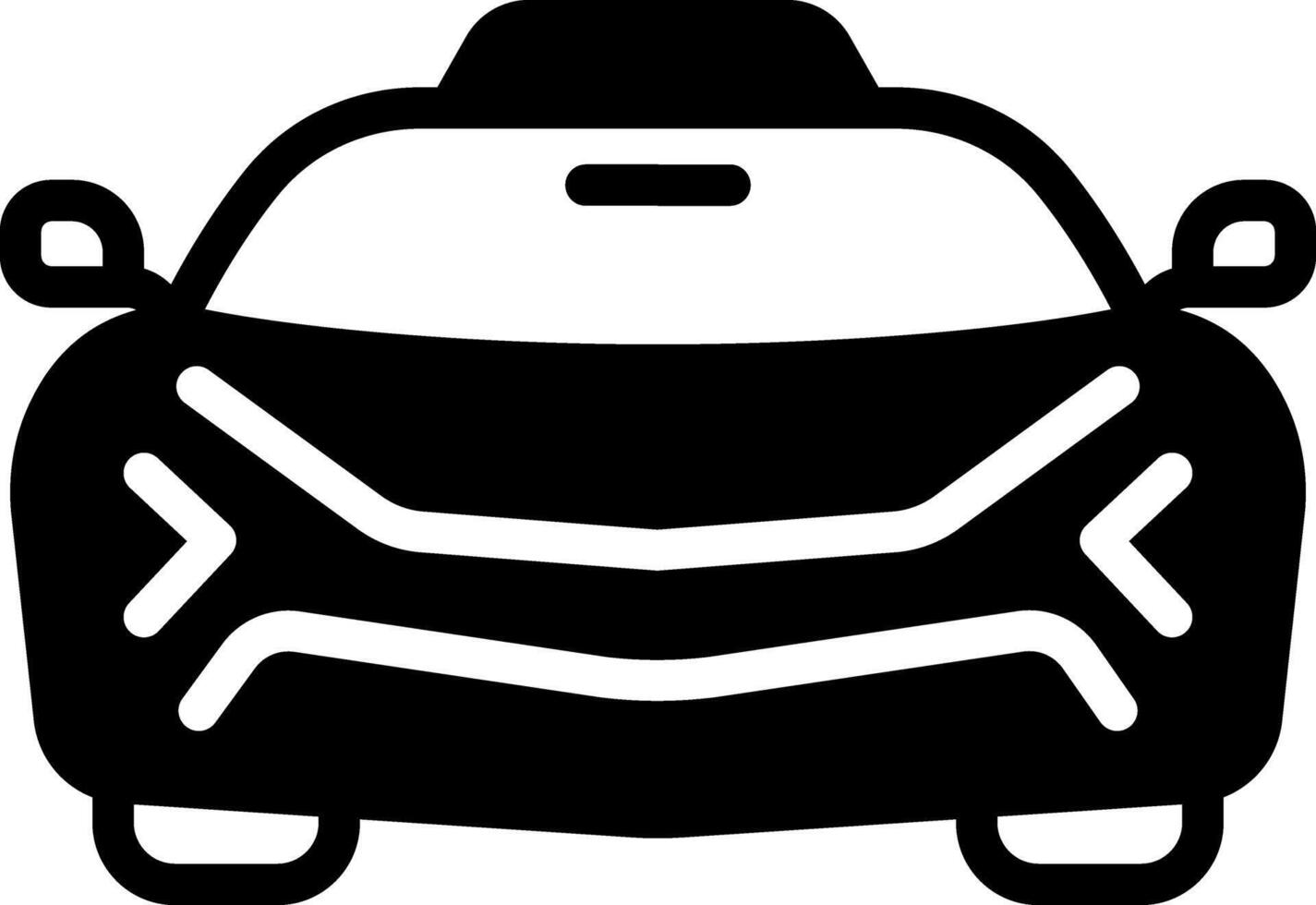 Solid black icon for taxi vector