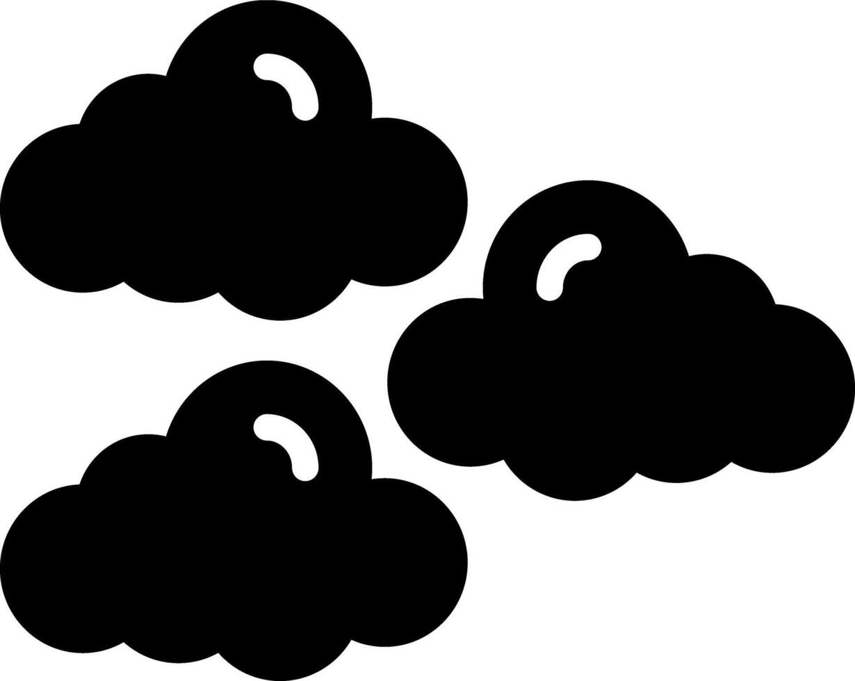 Solid black icon for cloudy vector