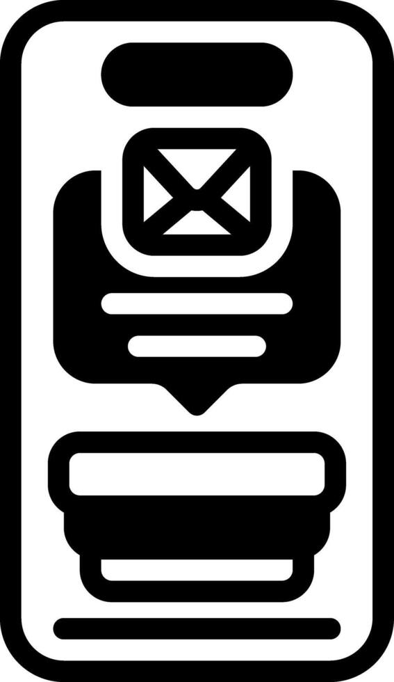 Solid black icon for message vector