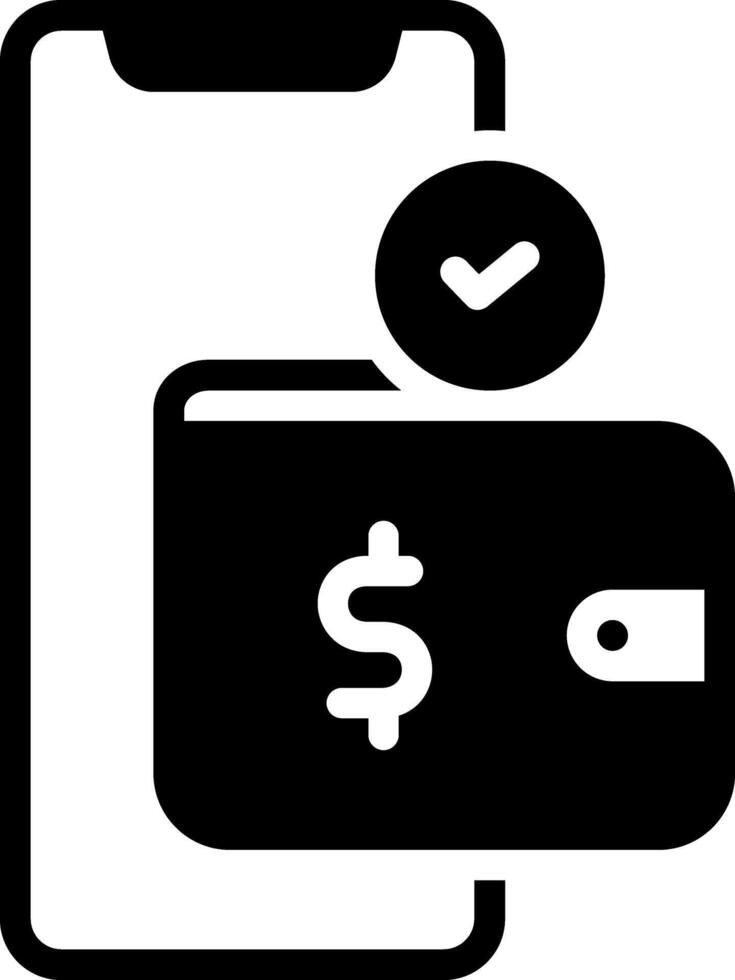 Solid black icon for payment vector