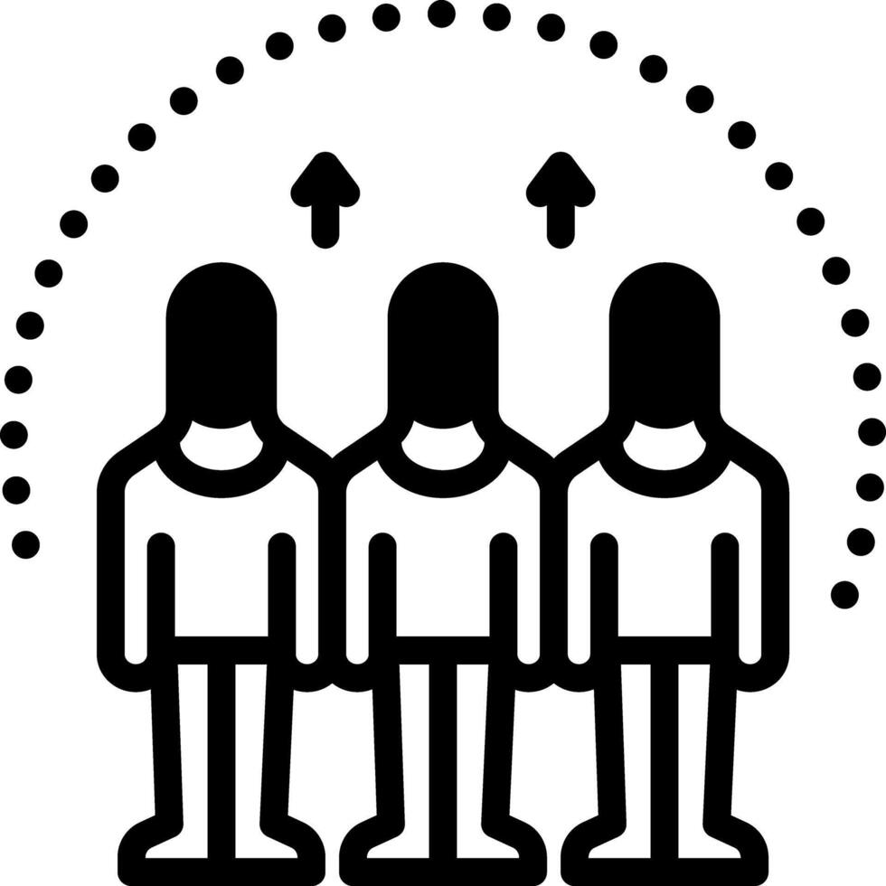 Solid black icon for team spirit vector