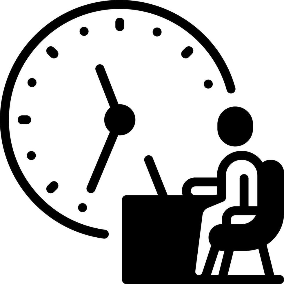 Solid black icon for punctuality vector