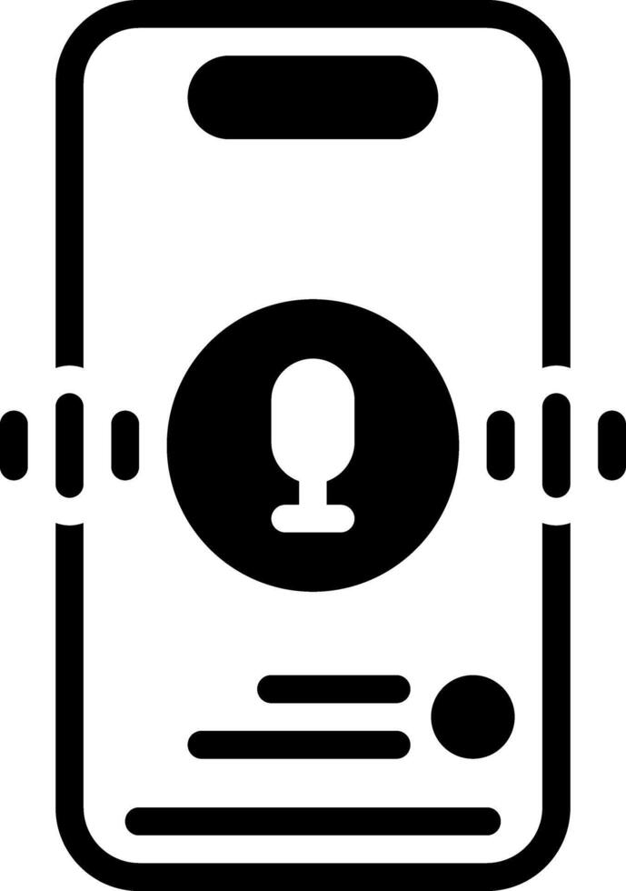 Solid black icon for voice mail vector