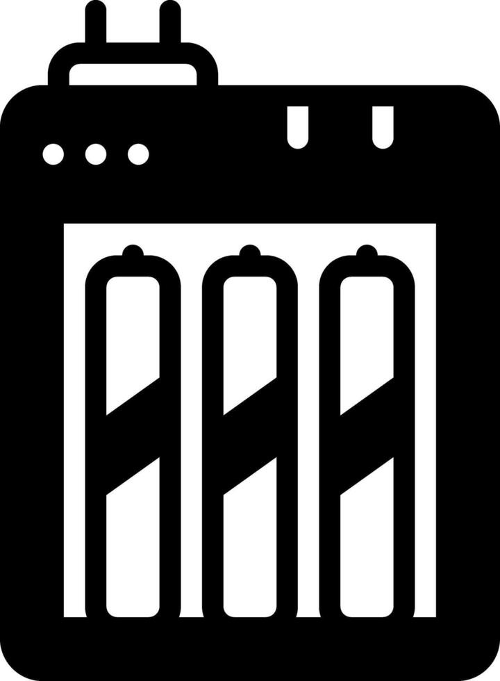 Solid black icon for battery vector