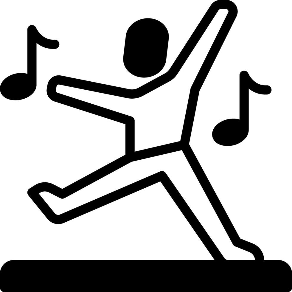 Solid black icon for dance vector