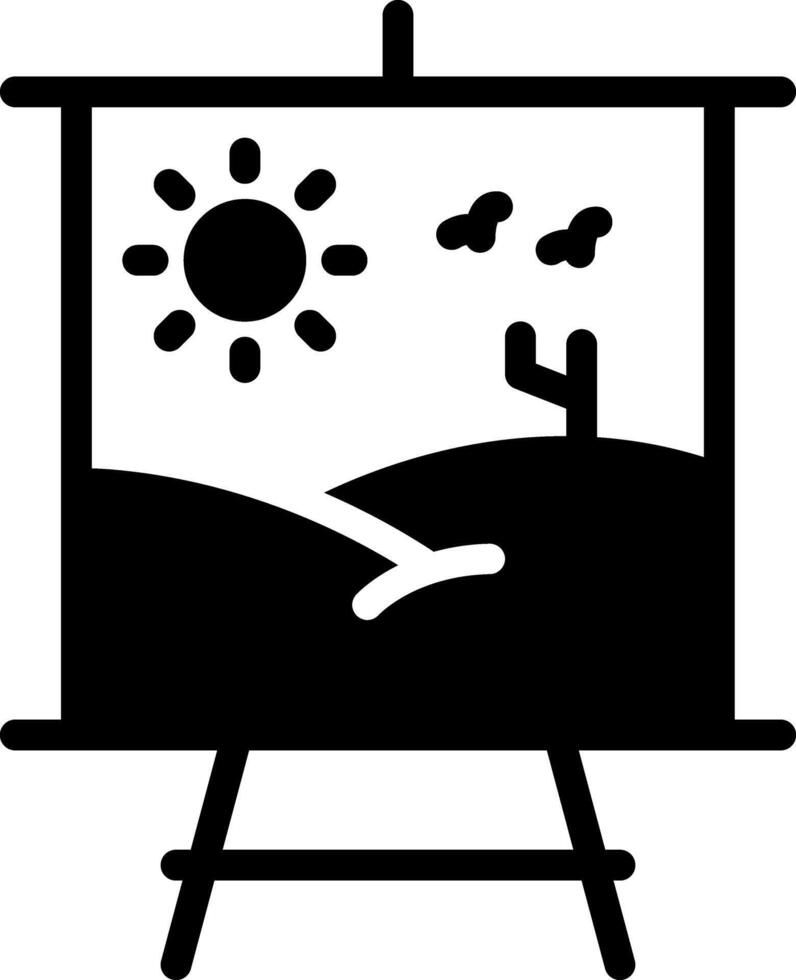 Solid black icon for painting vector