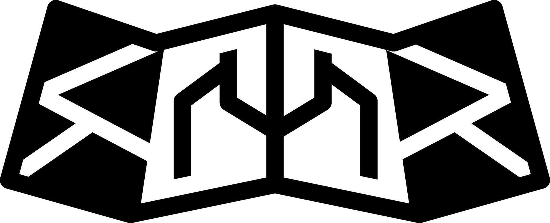 Solid black icon for maps vector