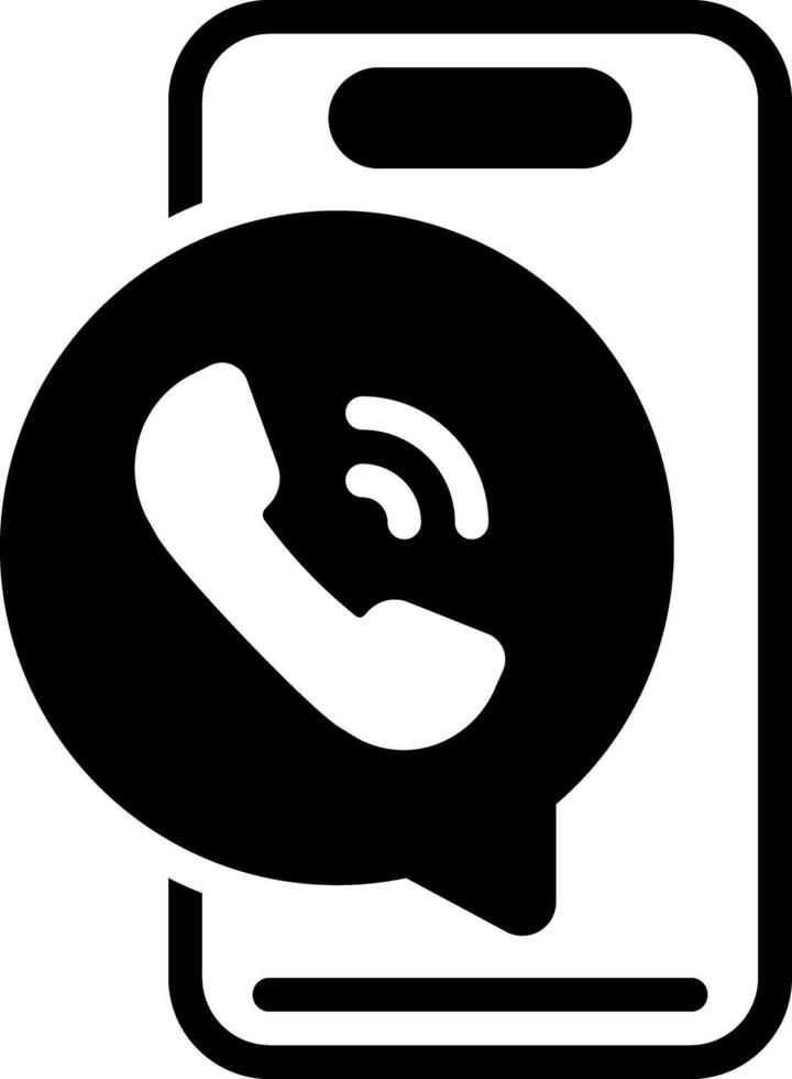Solid black icon for calling vector