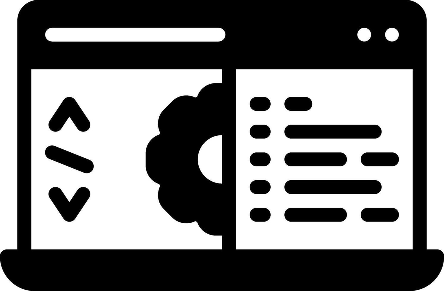 Solid black icon for development vector