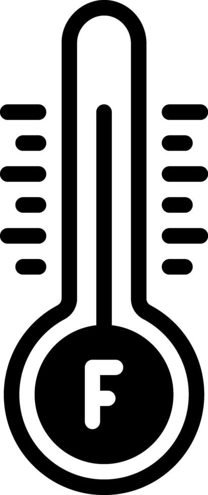 Solid black icon for degree fahrenheit vector
