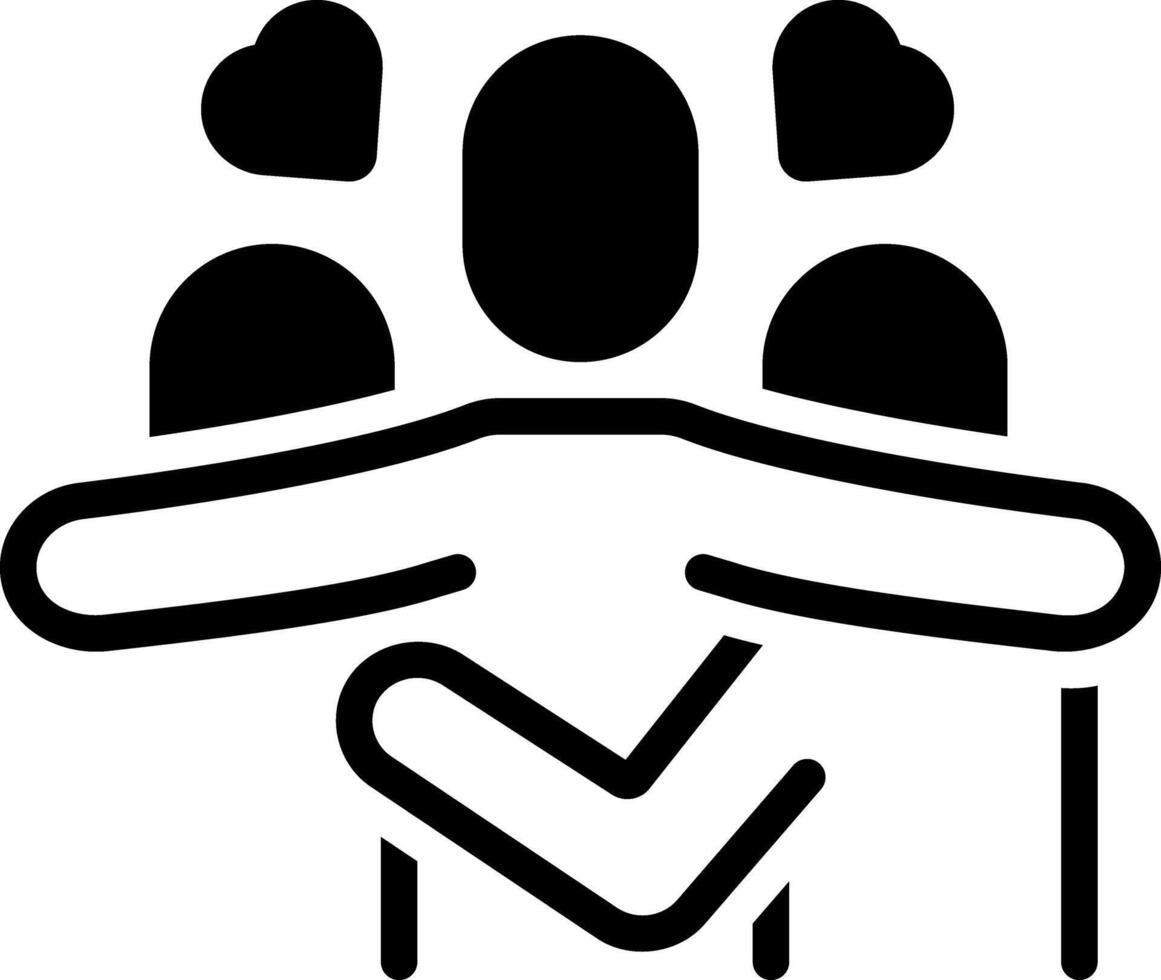 Solid black icon for affection vector