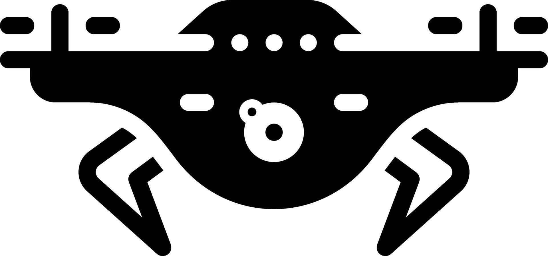Solid black icon for drone vector