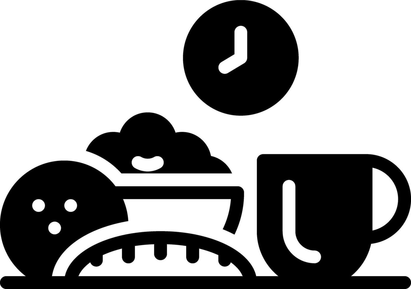 Solid black icon for breakfast vector