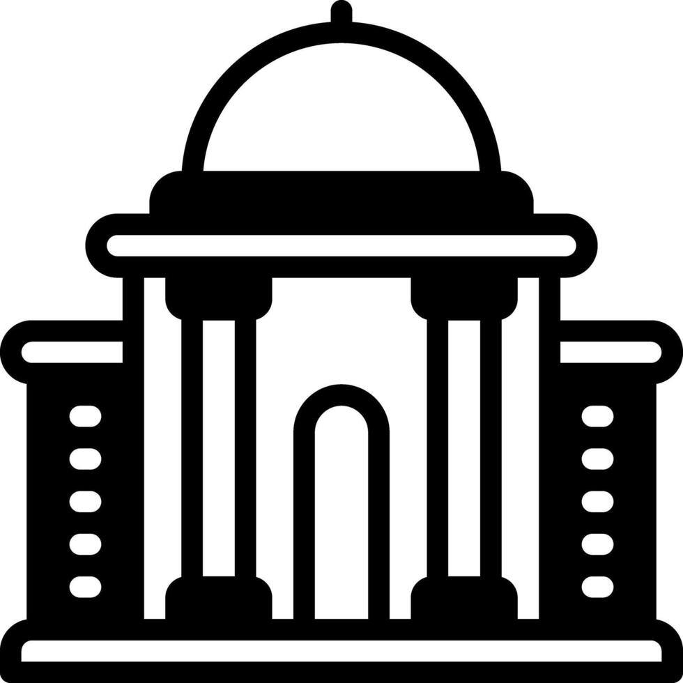 Solid black icon for government vector
