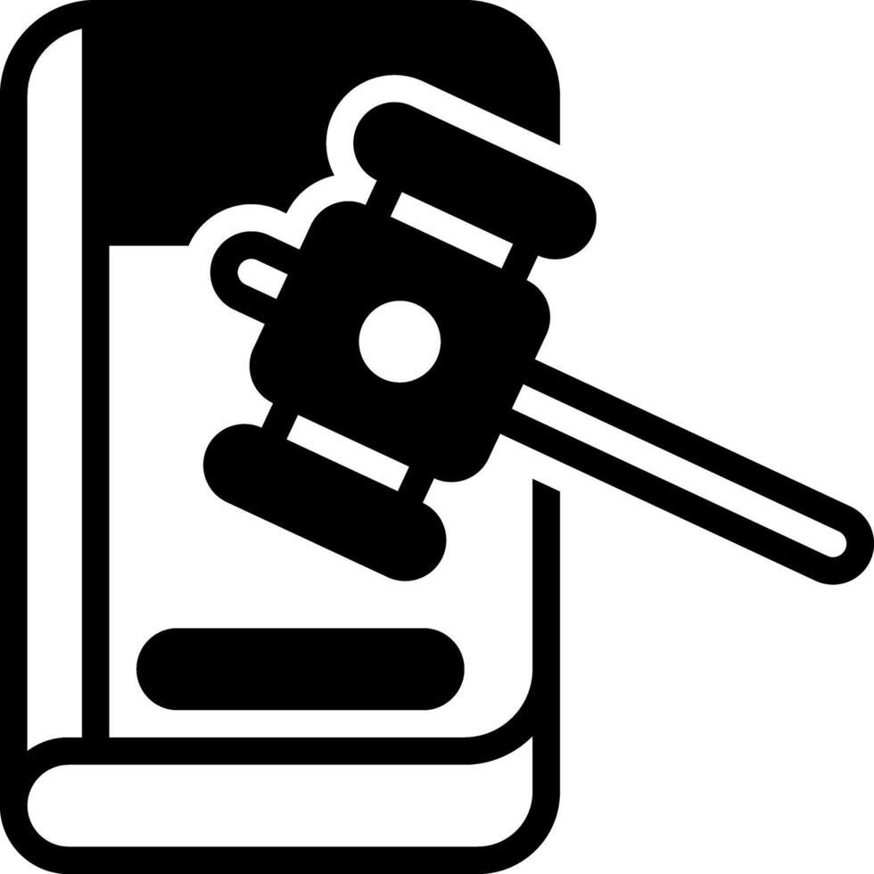 Solid black icon for law vector