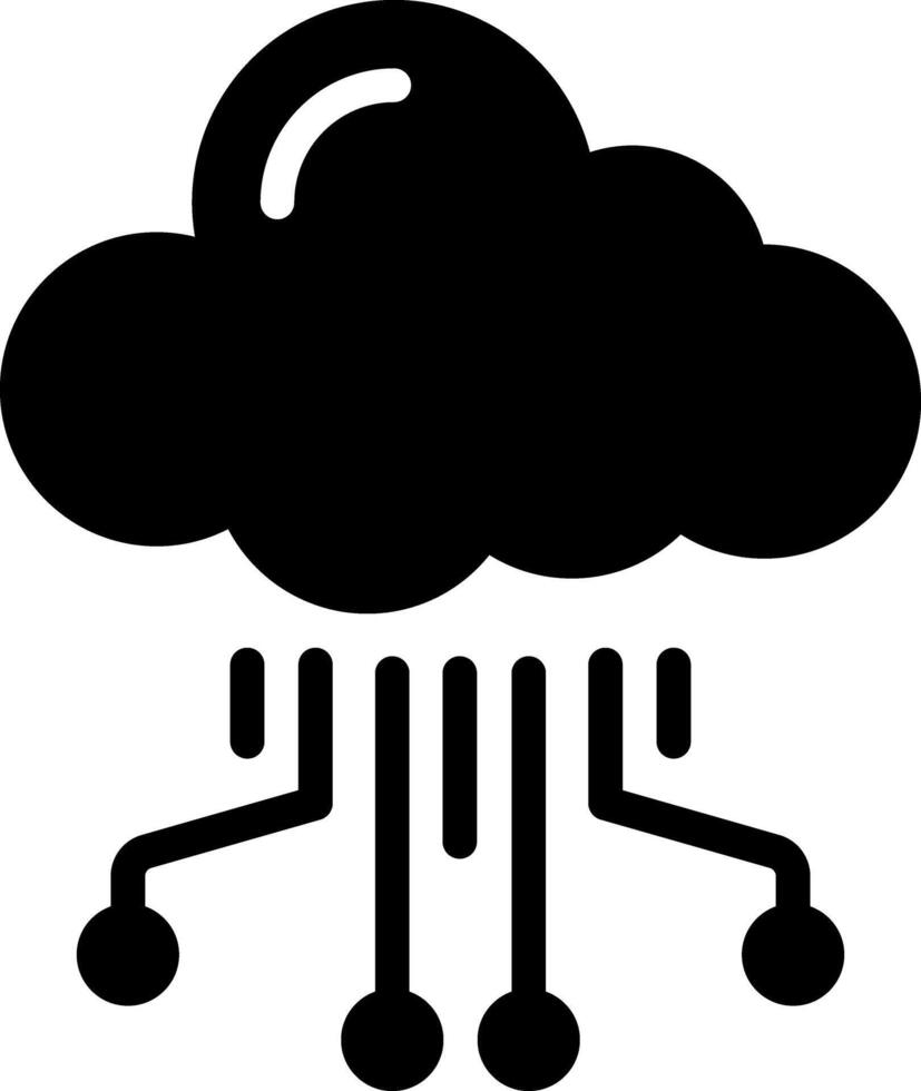 Solid black icon for cloud computing vector
