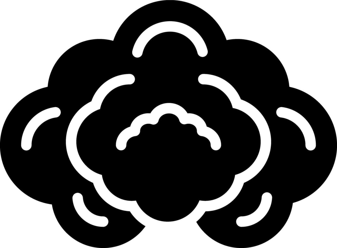Solid black icon for smoke vector