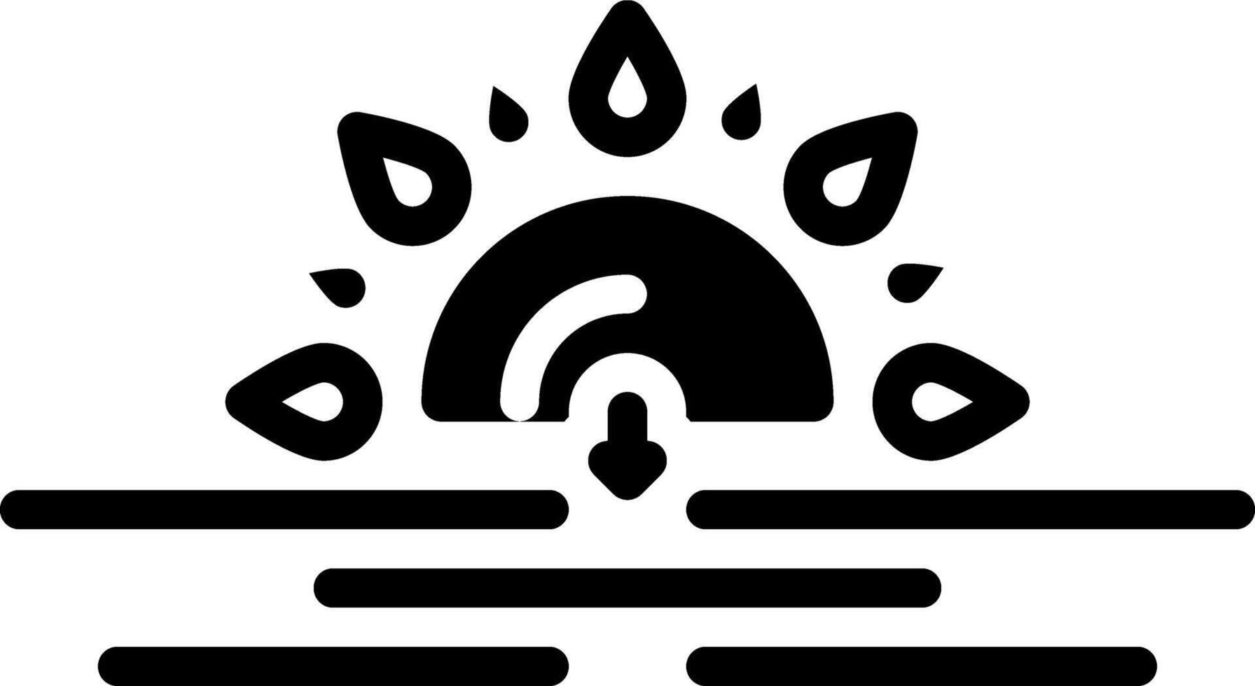 Solid black icon for sunset vector