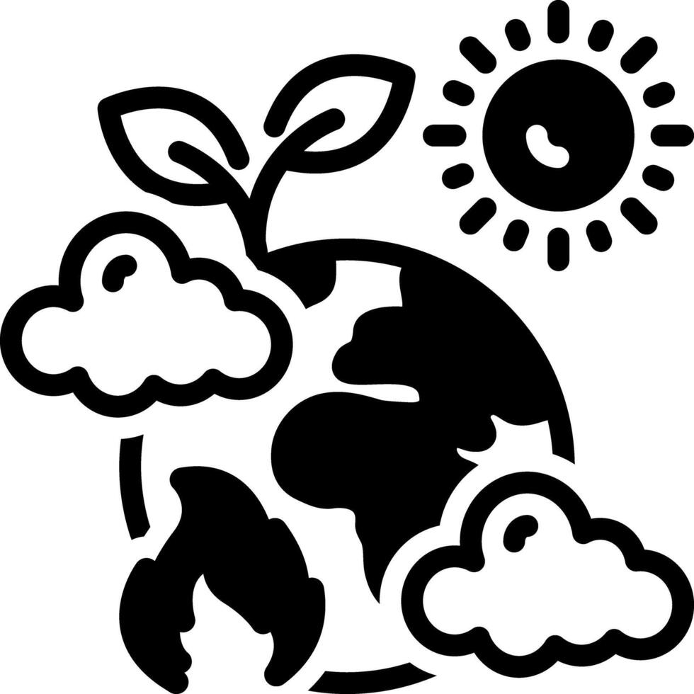 Solid black icon for climate vector