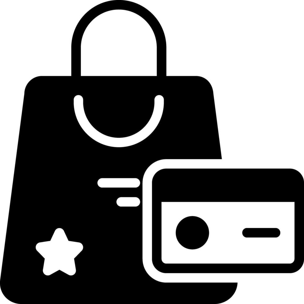 Solid black icon for purchase vector