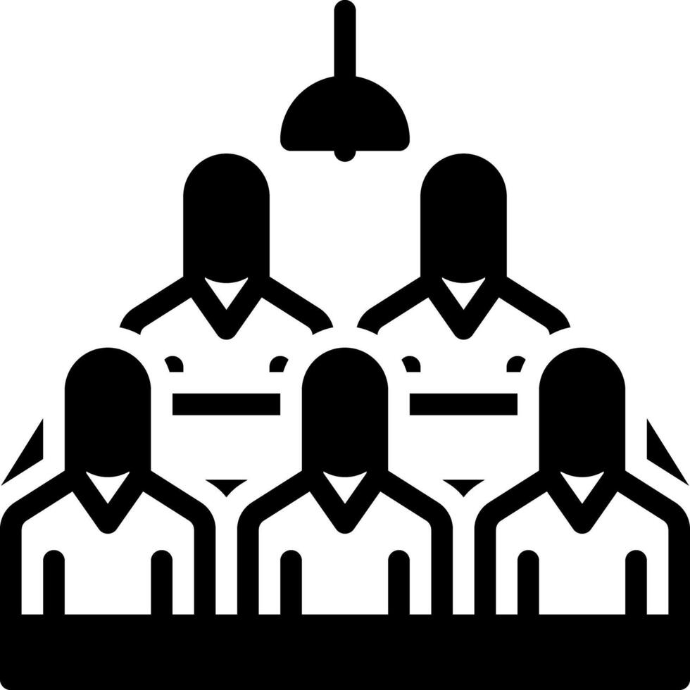 Solid black icon for meeting vector