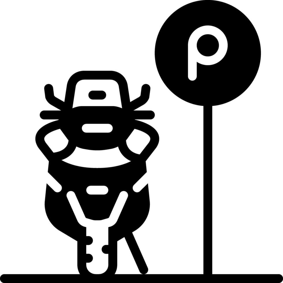 Solid black icon for bike parking vector
