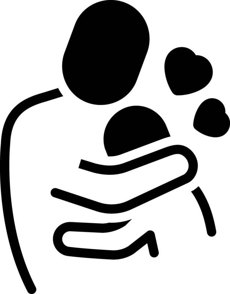 Solid black icon for beloved vector