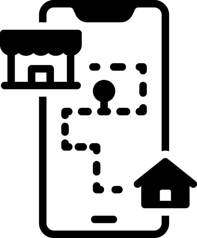 Solid black icon for tracking vector