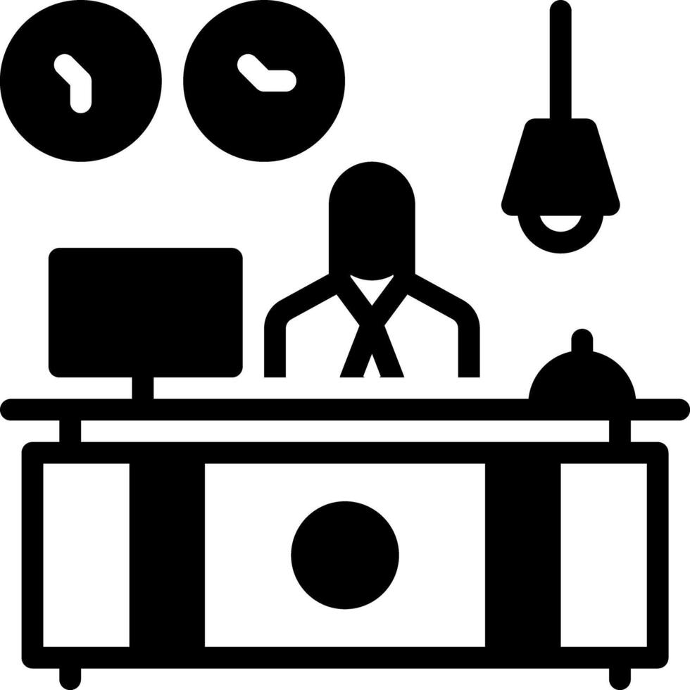 Solid black icon for reception vector