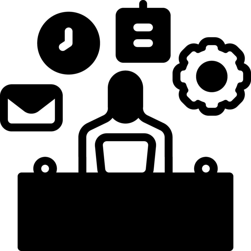 Solid black icon for multitasking vector