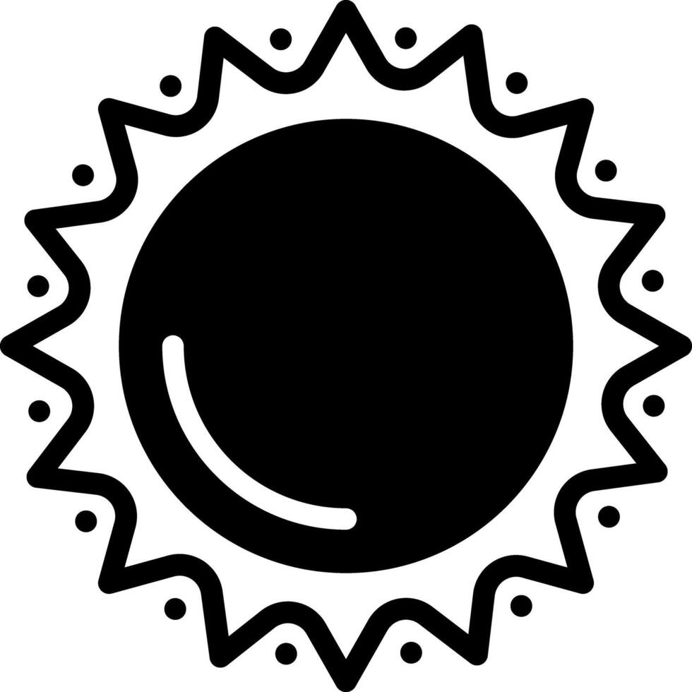 Solid black icon for sun vector