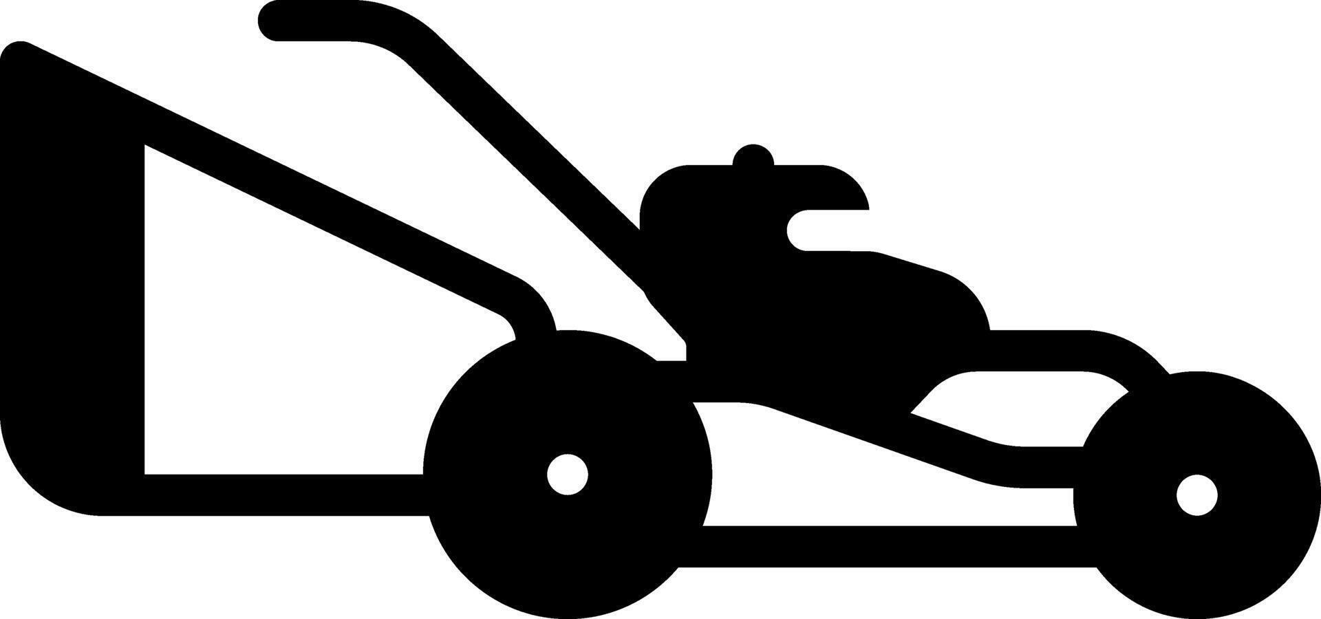 Solid black icon for lawn mower vector