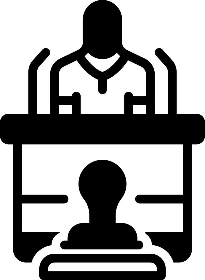 Solid black icon for authority vector
