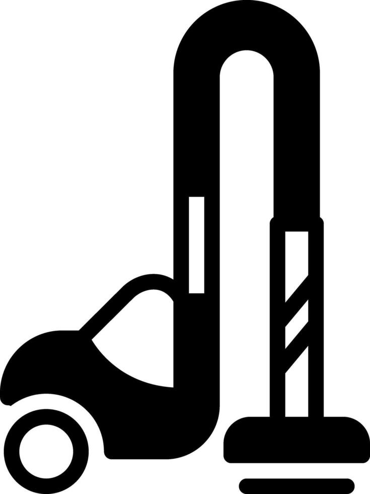 Solid black icon for vacuum cleaner vector
