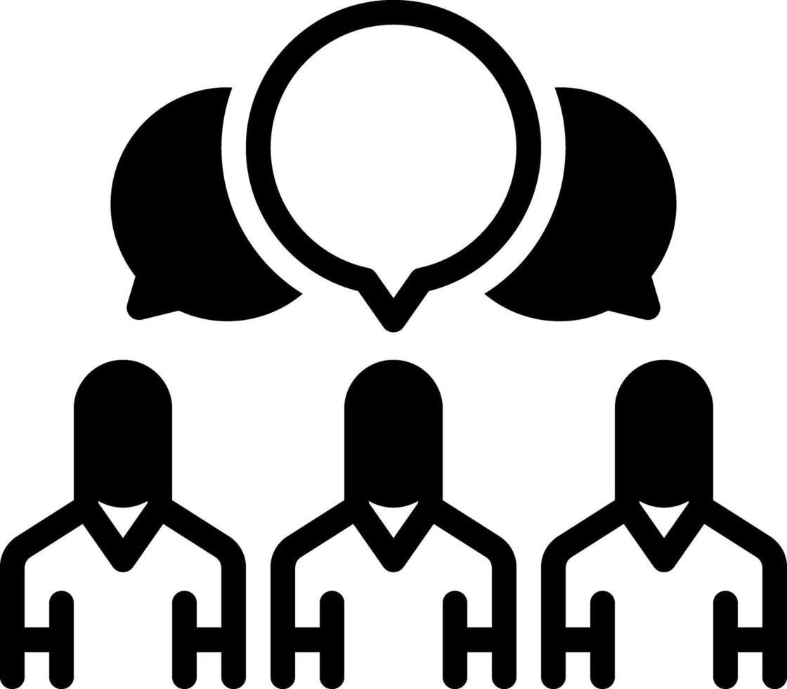 Solid black icon for opinion vector