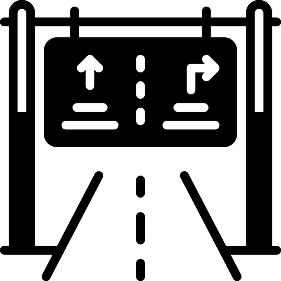 Solid black icon for signpost vector
