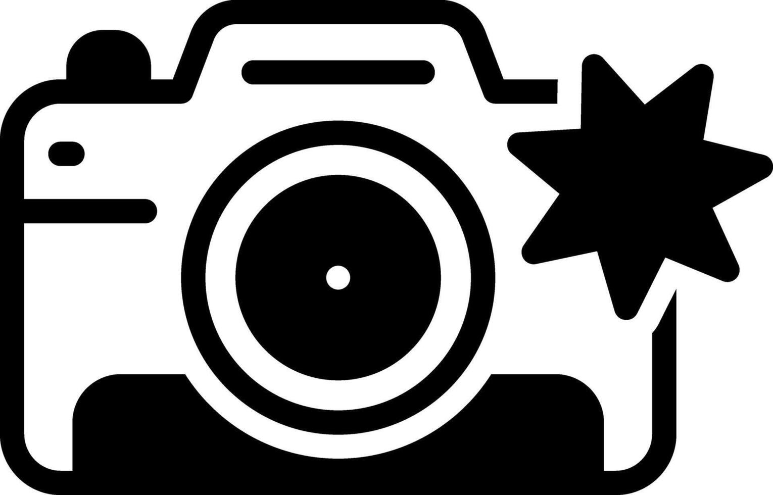 Solid black icon for camera flash vector