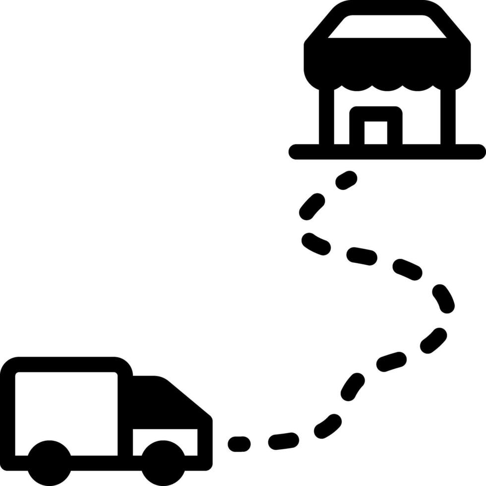 Solid black icon for distance vector