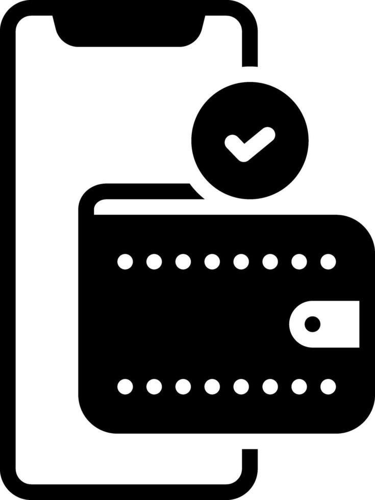 Solid black icon for payment vector