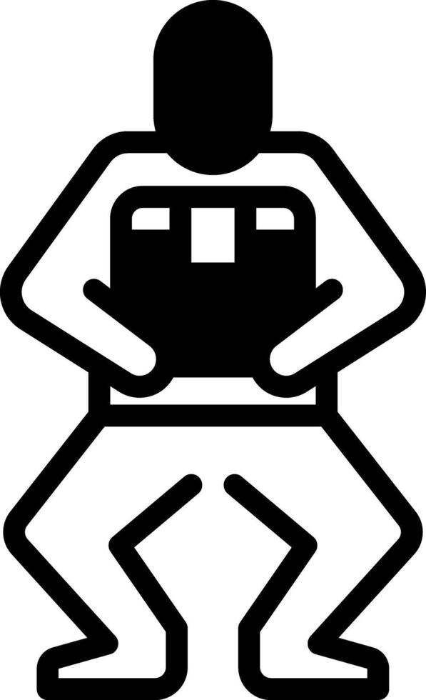 Solid black icon for carry box vector