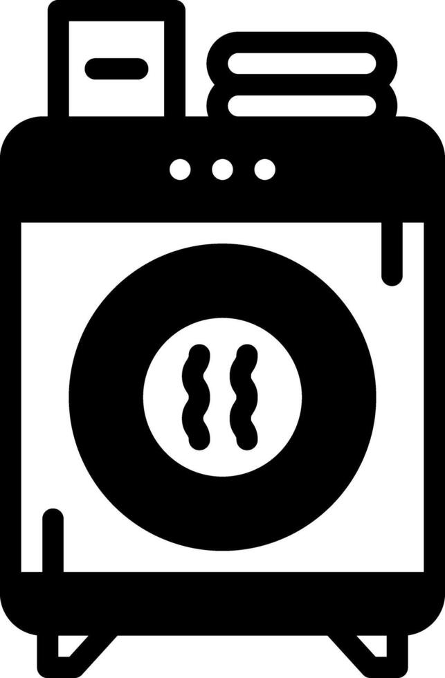 Solid black icon for clothes dryer vector