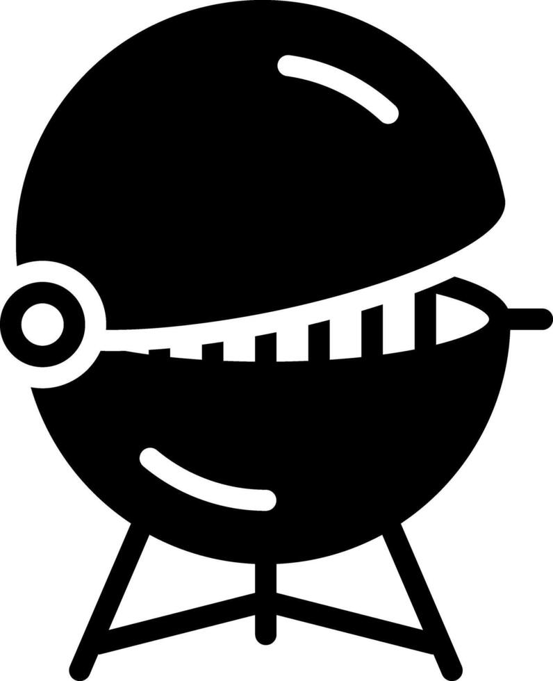 Solid black icon for barbecue vector