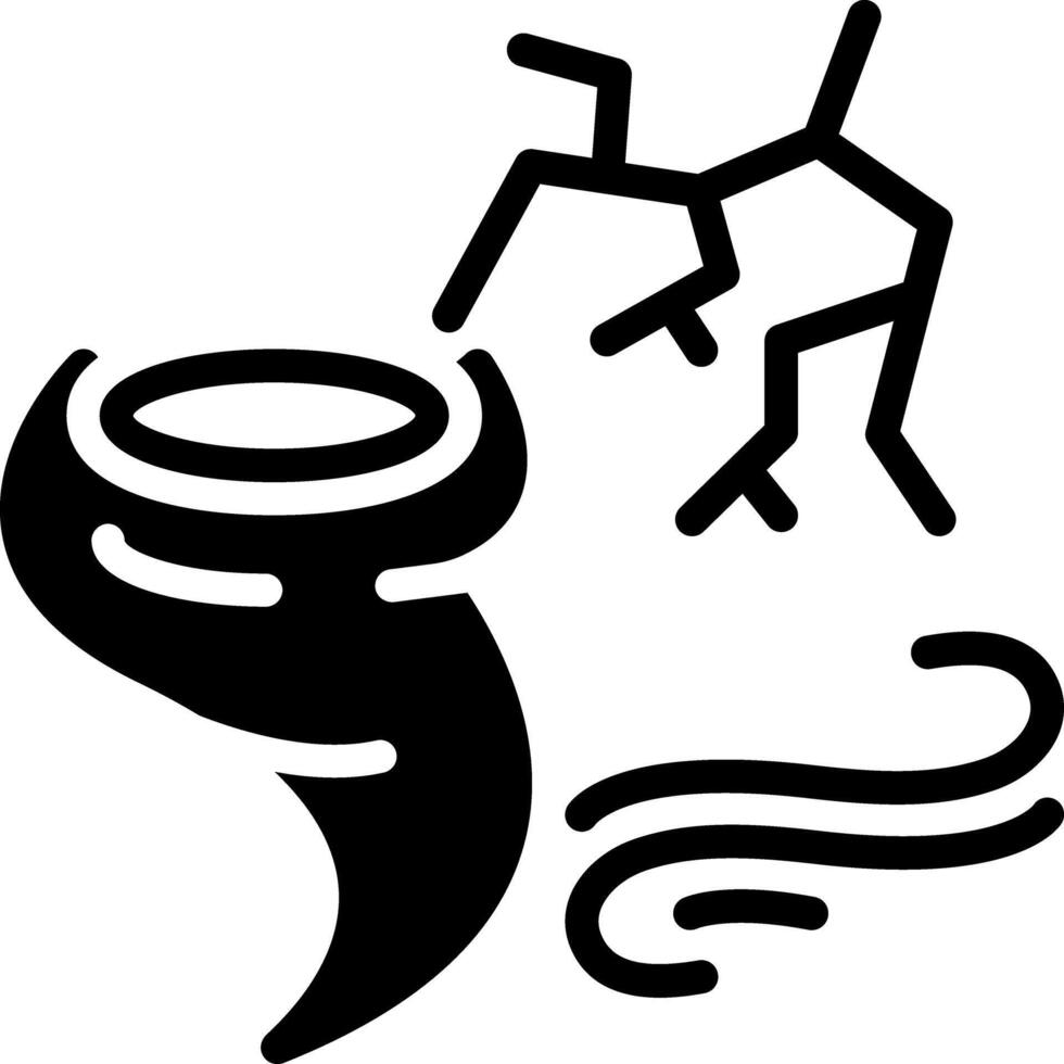 Solid black icon for storm vector
