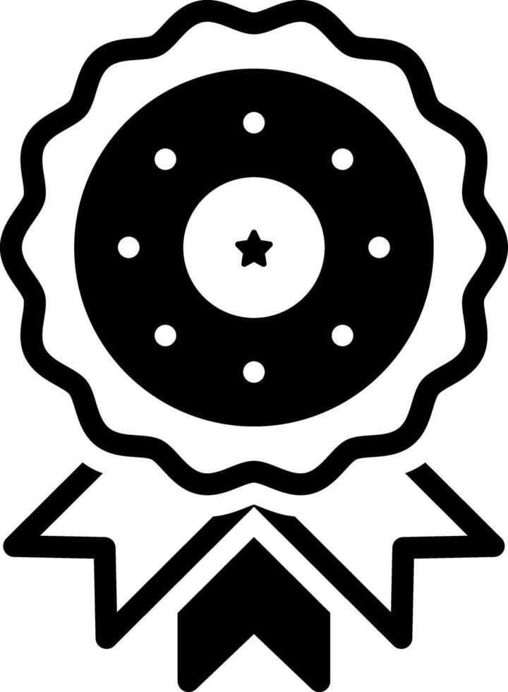 Solid black icon for guality vector