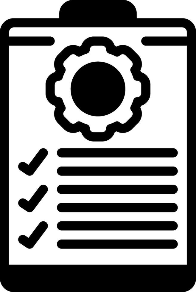 Solid black icon for requirement vector