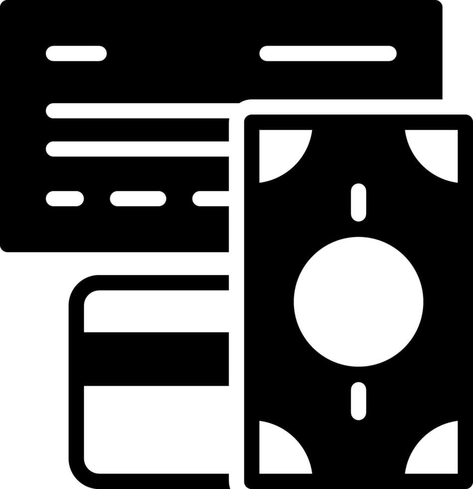 Solid black icon for payment type vector