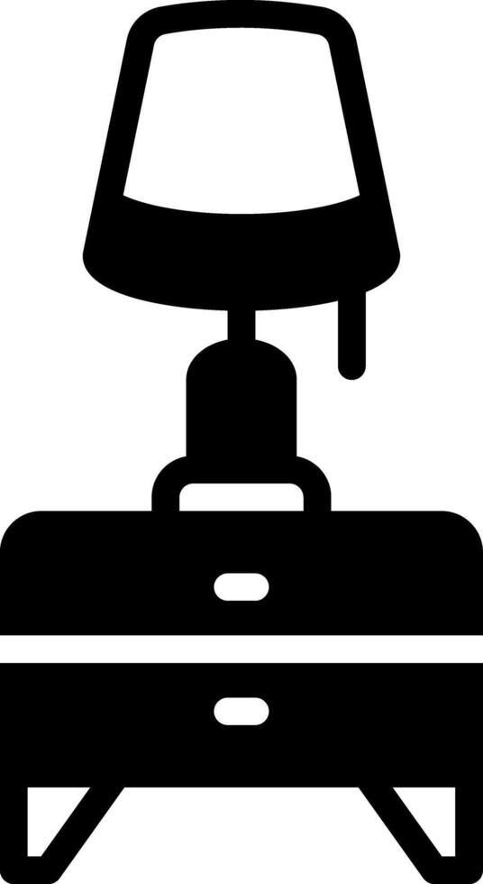 Solid black icon for lamp vector